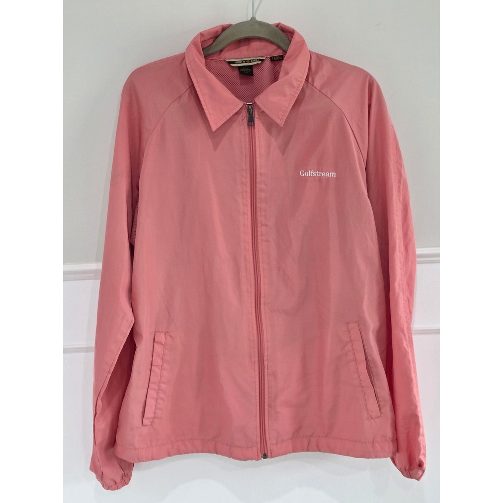 North End Pink Gulfstream Windbreaker Jacket Womens‎ Large Full Zip Mesh Lined
